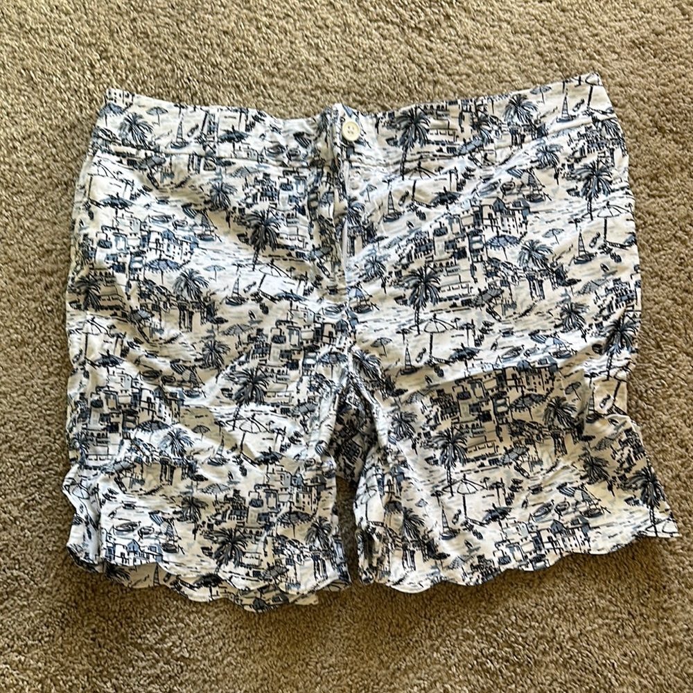 Talbots White and Blue Bermuda Shorts